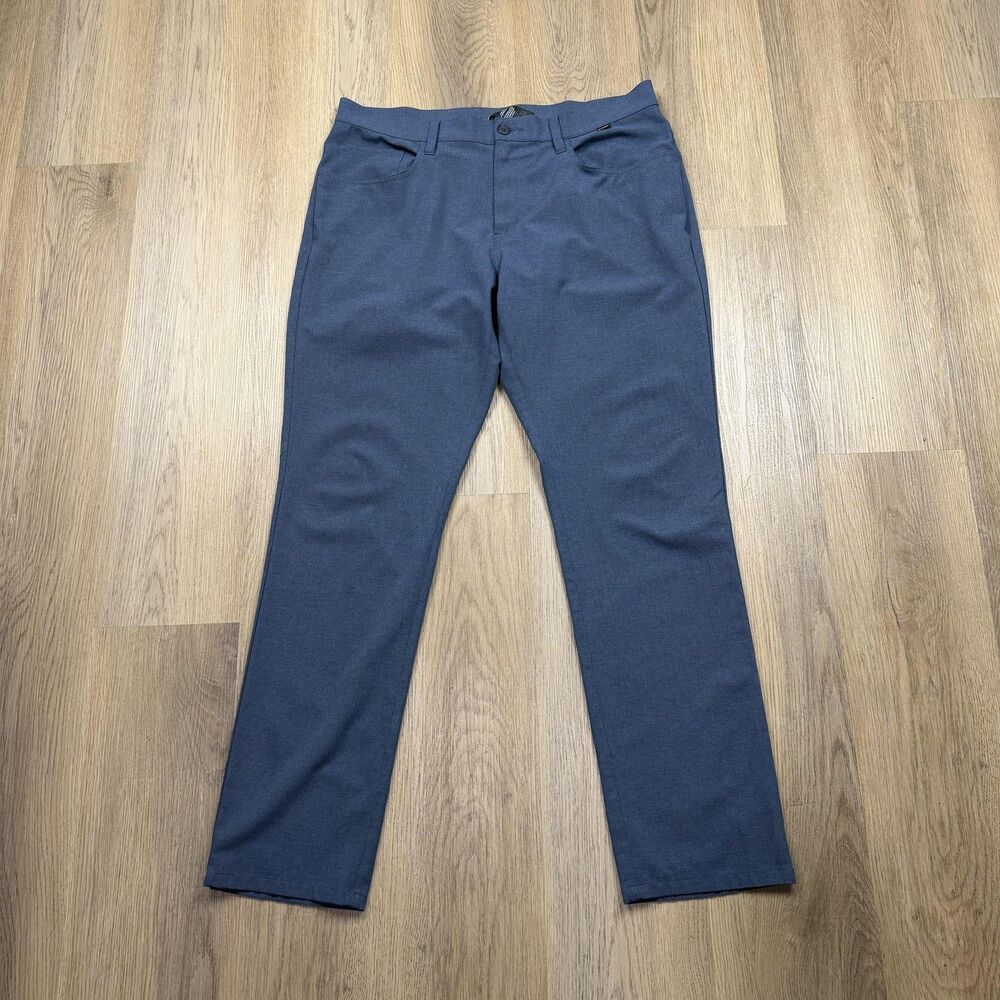 Travis Mathew Pants Mens 35x31 Blue Stretch Chino Golf Casual Microfiber Tech